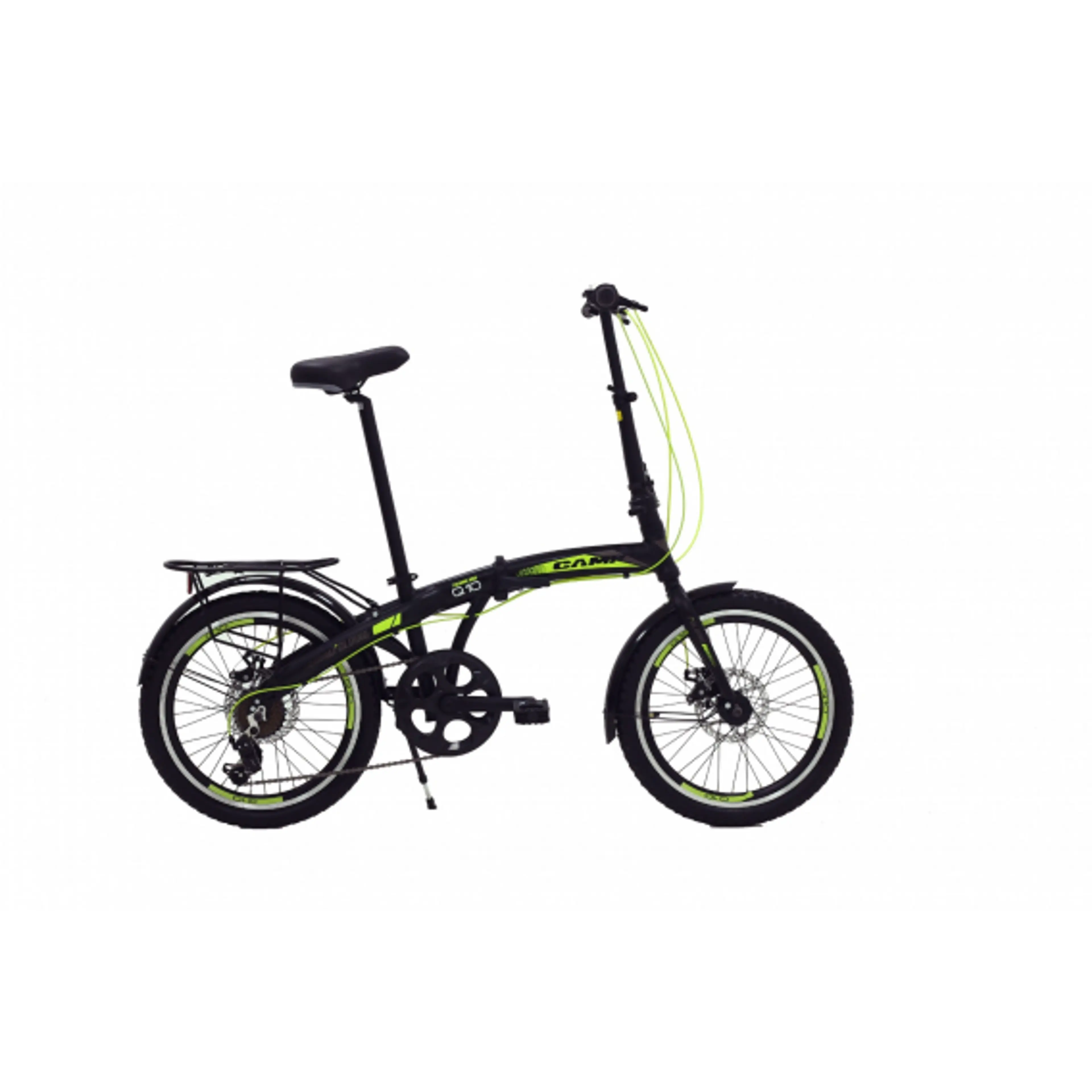 Детски сгъваем велосипед CAMP Q10 FOLDABLE BIKE 20, 7 скорости, черно-жълт
